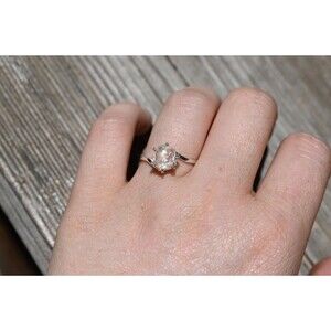 Engagement ring Sterling Silver Lake County Diamond Ring, Rough Raw Diamond , Un